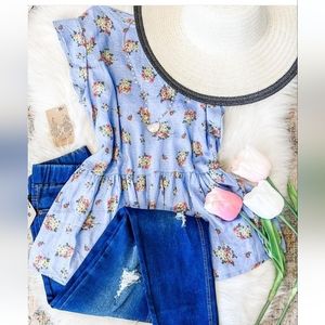 Crepe Rayon Floral Shift Top